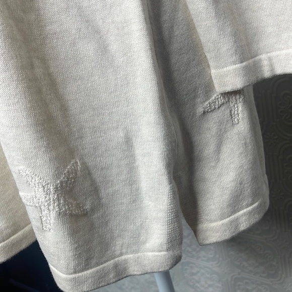 Talbots | Cream Seashell Lightweight Oversized Sweater, with 3/4 Sleeves - Picture 5 of 11